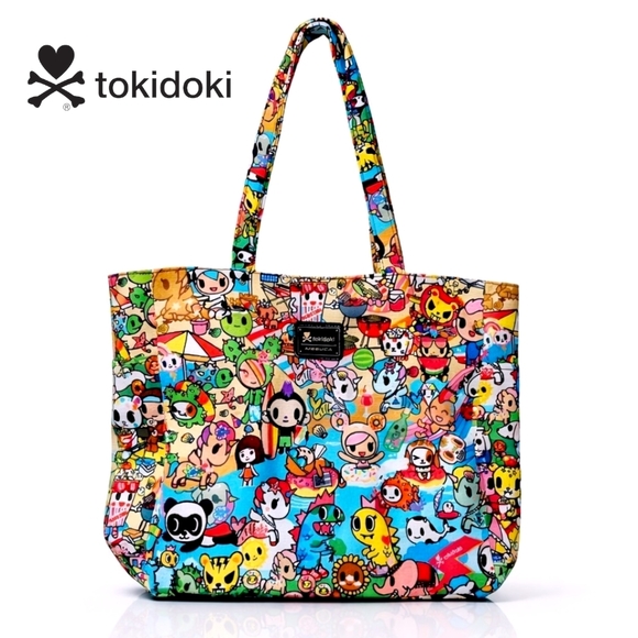 LIMITED EDITION Tokidoki Canvas Tote Bag w/ Unicorn BAG CHARM - Picture 2 of 11